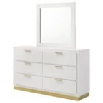 CARAWAY 6-DRAWER DRESSER WITH MIRROR WHITE - Image 4