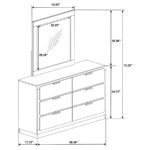 CARAWAY 6-DRAWER DRESSER WITH MIRROR WHITE - Image 12