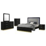 CARAWAY 5-PIECE QUEEN BEDROOM SET BLACK - Image 2