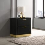 CARAWAY 2-DRAWER NIGHTSTAND BLACK - Image 2