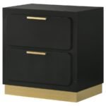 CARAWAY 2-DRAWER NIGHTSTAND BLACK - Image 4