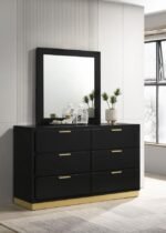 CARAWAY 6-DRAWER DRESSER WITH MIRROR BLACK - Image 2