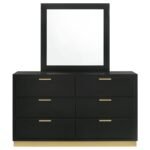 CARAWAY 6-DRAWER DRESSER WITH MIRROR BLACK - Image 3
