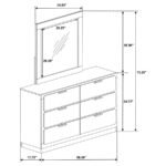 CARAWAY 6-DRAWER DRESSER WITH MIRROR BLACK - Image 12
