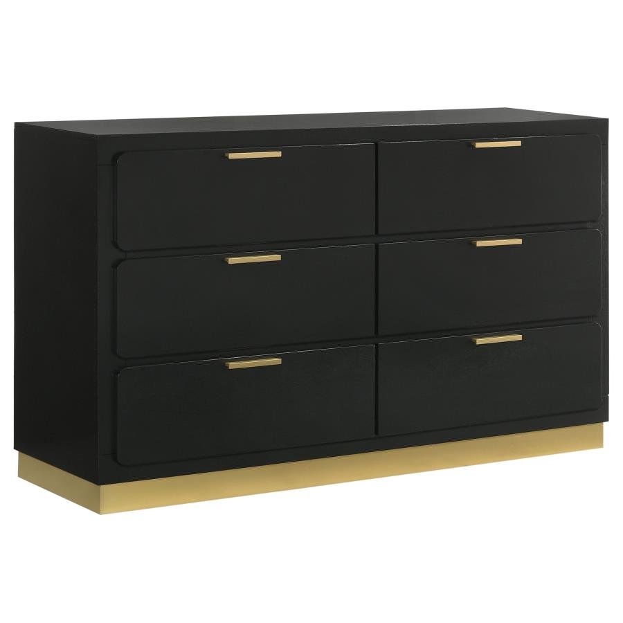 224783_02x900.jpg CARAWAY 6-DRAWER DRESSER BLACK - Image 1