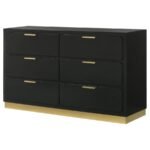 CARAWAY 6-DRAWER DRESSER BLACK - Image 4