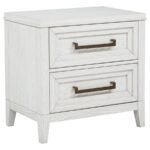 MARIELLE 2-DRAWER NIGHTSTAND BEDSIDE TABLE DISTRESSED WHITE