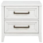 MARIELLE 2-DRAWER NIGHTSTAND BEDSIDE TABLE DISTRESSED WHITE - Image 3