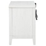 MARIELLE 2-DRAWER NIGHTSTAND BEDSIDE TABLE DISTRESSED WHITE - Image 5