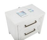 MARIELLE 2-DRAWER NIGHTSTAND BEDSIDE TABLE DISTRESSED WHITE - Image 10