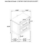 MARIELLE 2-DRAWER NIGHTSTAND BEDSIDE TABLE DISTRESSED WHITE - Image 14