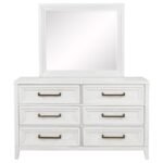 MARIELLE 6-DRAWER DRESSER WITH MIRROR DISTRESSED WHITE - Image 3