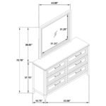 MARIELLE 6-DRAWER DRESSER WITH MIRROR DISTRESSED WHITE - Image 14