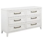 MARIELLE 6-DRAWER BEDROOM DRESSER DISTRESSED WHITE