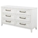 MARIELLE 6-DRAWER BEDROOM DRESSER DISTRESSED WHITE - Image 4