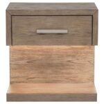 KENORA 1-DRAWER NIGHTSTAND BEDSIDE TABLE BARLEY BROWN - Image 3