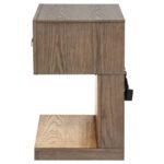 KENORA 1-DRAWER NIGHTSTAND BEDSIDE TABLE BARLEY BROWN - Image 5