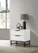 SONORA 2-DRAWER NIGHTSTAND BEDSIDE TABLE WHITE - Image 2
