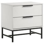 SONORA 2-DRAWER NIGHTSTAND BEDSIDE TABLE WHITE
