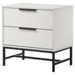 SONORA 2-DRAWER NIGHTSTAND BEDSIDE TABLE WHITE - Image 4