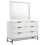 SONORA 6-DRAWER DRESSER WITH MIRROR WHITE