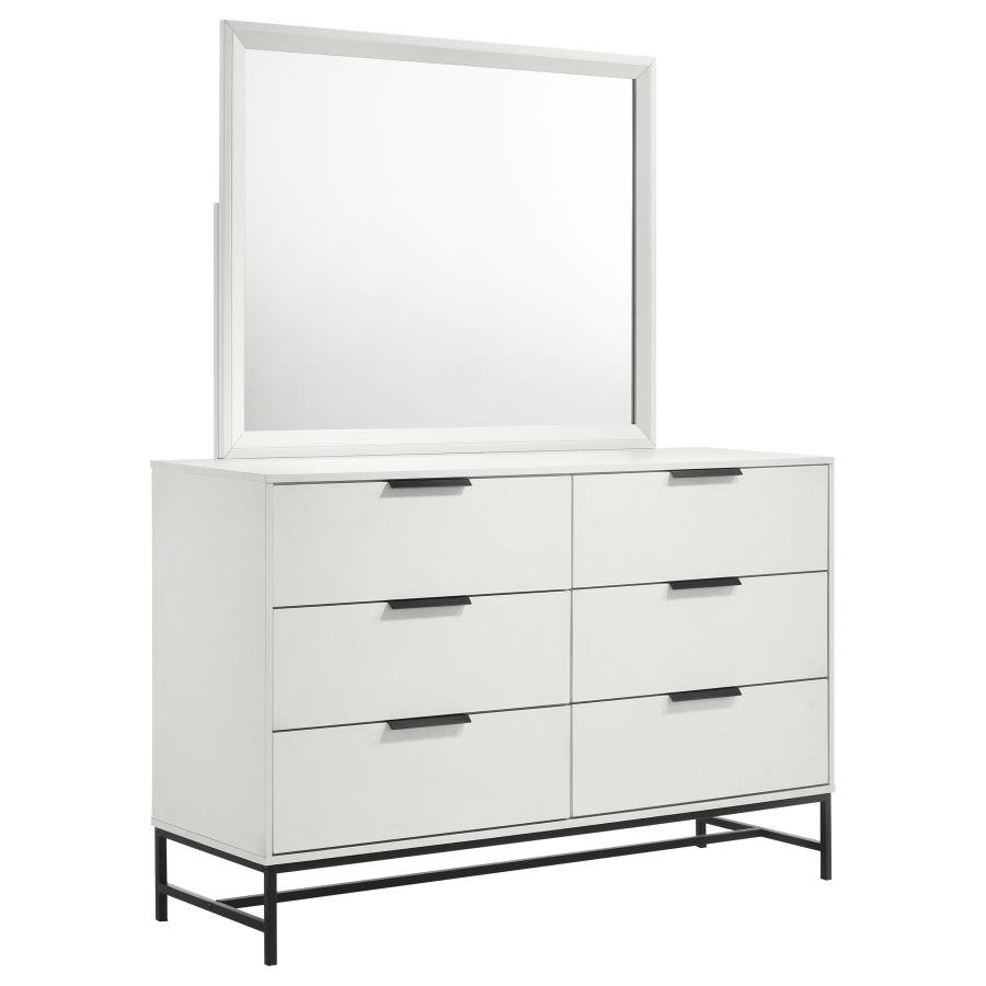 224863M_02x900.jpg SONORA 6-DRAWER DRESSER WITH MIRROR WHITE - Image 1