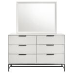 SONORA 6-DRAWER DRESSER WITH MIRROR WHITE - Image 3