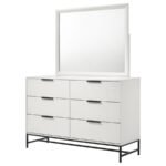 SONORA 6-DRAWER DRESSER WITH MIRROR WHITE - Image 4