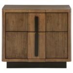 TERRACE 2-DRAWER NIGHTSTAND BEDSIDE TABLE ASH BROWN - Image 3