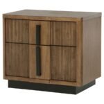 TERRACE 2-DRAWER NIGHTSTAND BEDSIDE TABLE ASH BROWN - Image 4