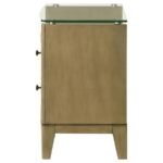 GRANADA 2-DRAWER GLASS TOP NIGHTSTAND NATURAL PINE - Image 5