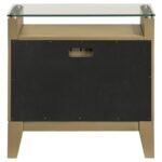 GRANADA 2-DRAWER GLASS TOP NIGHTSTAND NATURAL PINE - Image 7