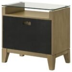 GRANADA 2-DRAWER GLASS TOP NIGHTSTAND NATURAL PINE - Image 8