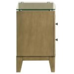 GRANADA 2-DRAWER GLASS TOP NIGHTSTAND NATURAL PINE - Image 9
