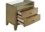 GRANADA 2-DRAWER GLASS TOP NIGHTSTAND NATURAL PINE - Image 10