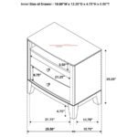 GRANADA 2-DRAWER GLASS TOP NIGHTSTAND NATURAL PINE - Image 14