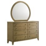 GRANADA 8-DRAWER DRESSER AND MIRROR NATURAL PINE