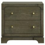 GRAN PARK 2-DRAWER NIGHTSTAND BEDSIDE TABLE DARK COCOA - Image 3
