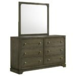 GRAN PARK 6-DRAWER DRESSER AND MIRROR DARK COCOA