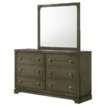 GRAN PARK 6-DRAWER DRESSER AND MIRROR DARK COCOA - Image 4