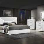 IVES 5-PIECE QUEEN BEDROOM SET WHITE HIGH GLOSS