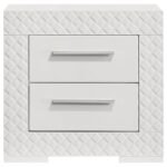 IVES 2-DRAWER NIGHTSTAND BEDSIDE TABLE WHITE HIGH GLOSS - Image 3