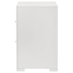 IVES 2-DRAWER NIGHTSTAND BEDSIDE TABLE WHITE HIGH GLOSS - Image 5