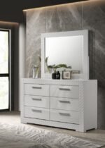 IVES 6-DRAWER DRESSER AND MIRROR WHITE HIGH GLOSS - Image 2