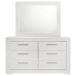 IVES 6-DRAWER DRESSER AND MIRROR WHITE HIGH GLOSS - Image 3
