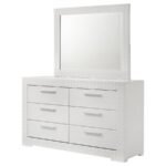 IVES 6-DRAWER DRESSER AND MIRROR WHITE HIGH GLOSS - Image 4