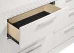 IVES 6-DRAWER DRESSER AND MIRROR WHITE HIGH GLOSS - Image 10