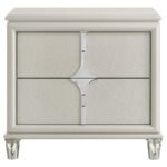OLIVIA 2-DRAWER NIGHTSTAND BEDSIDE TABLE PEARL WHITE - Image 3