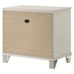 OLIVIA 2-DRAWER NIGHTSTAND BEDSIDE TABLE PEARL WHITE - Image 8