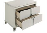 OLIVIA 2-DRAWER NIGHTSTAND BEDSIDE TABLE PEARL WHITE - Image 10